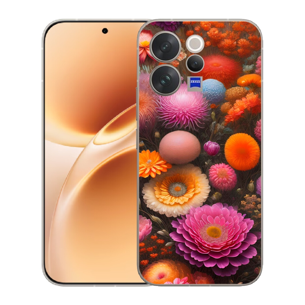 mmCase géltok a Vivo V70-hez – virágkompozíció
