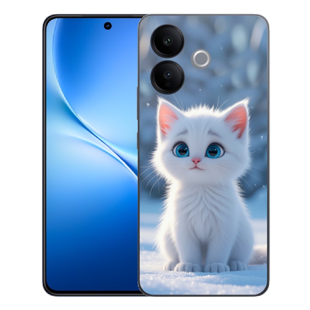 mmCase gél tok a Vivo V70 Lite 5G-hez – fehér cica 3
