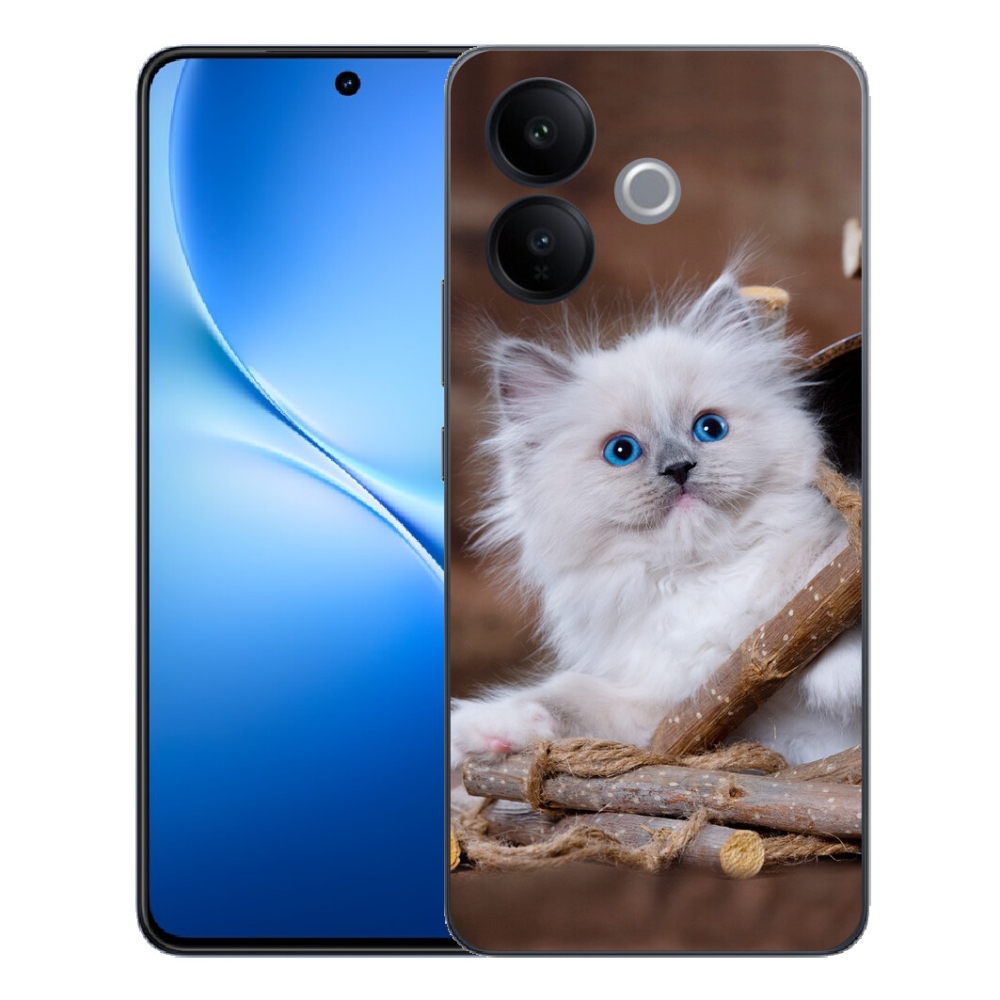 mmCase gél tok a Vivo V70 Lite 5G-hez – fehér cica