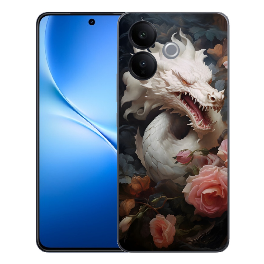 mmCase géltok a Vivo V70 Lite 5G-hez – fehér sárkány