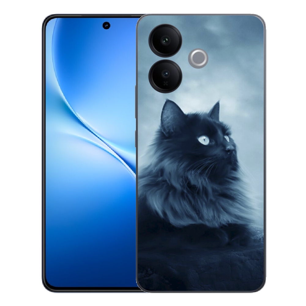 mmCase gél tok a Vivo V70 Lite 5G-hez – fekete macska 1
