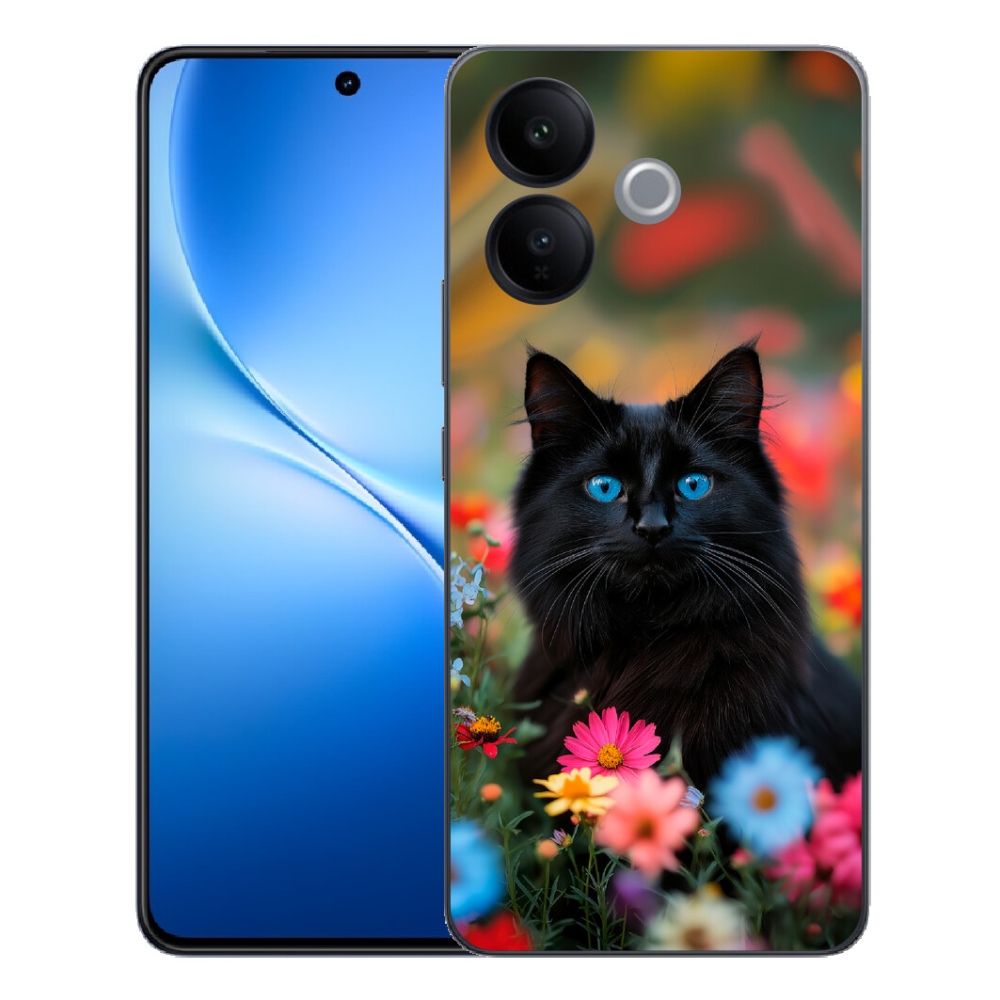 mmCase gél tok a Vivo V70 Lite 5G-hez – fekete cica 4