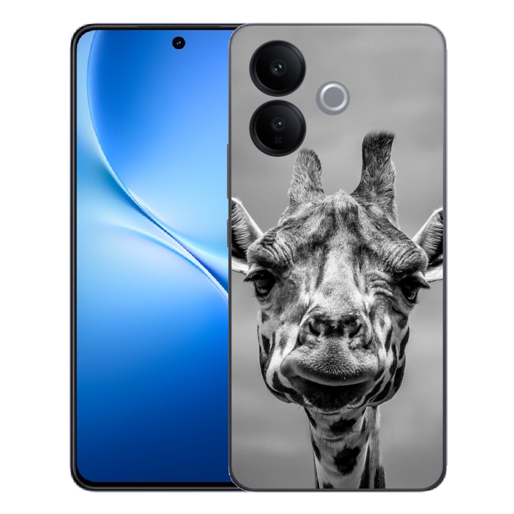 mmCase géltok a Vivo V70 Lite 5G-hez – fekete-fehér zsiráf
