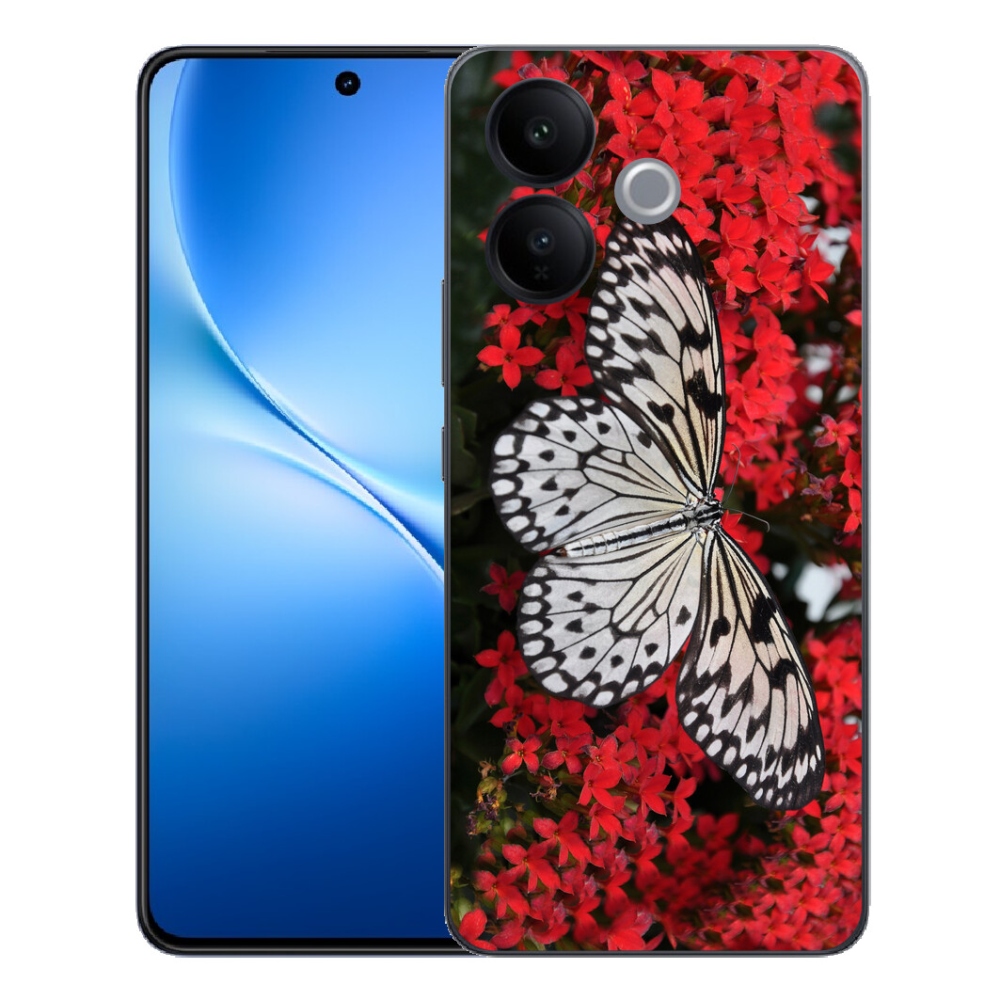 mmCase géltok a Vivo V70 Lite 5G-hez – fekete-fehér pillangó 1