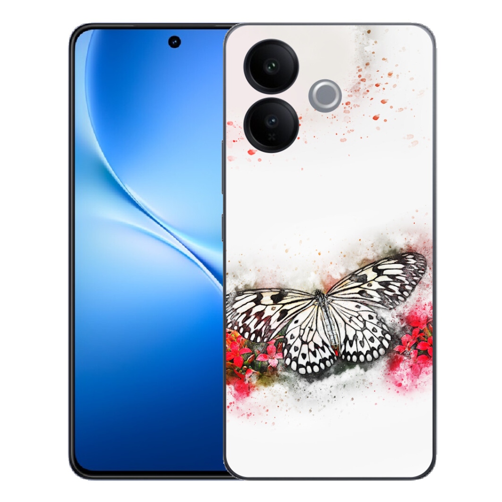 mmCase géltok a Vivo V70 Lite 5G-hez – fekete-fehér pillangó