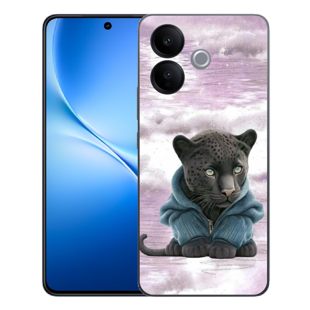 mmCase géltok a Vivo V70 Lite 5G-hez – fekete párduc pulóverben