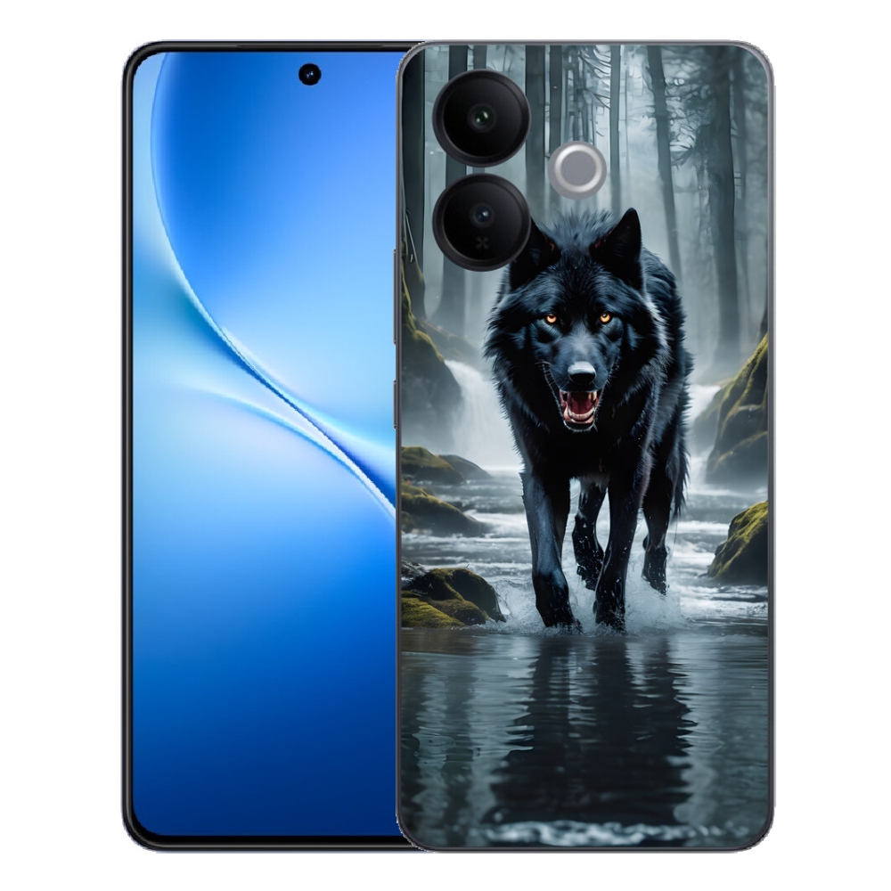mmCase géltok a Vivo V70 Lite 5G-hez – fekete farkas