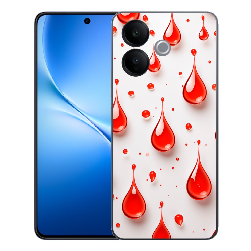 mmCase gélhuzat a Vivo V70 Lite 5G-hez – piros cseppek