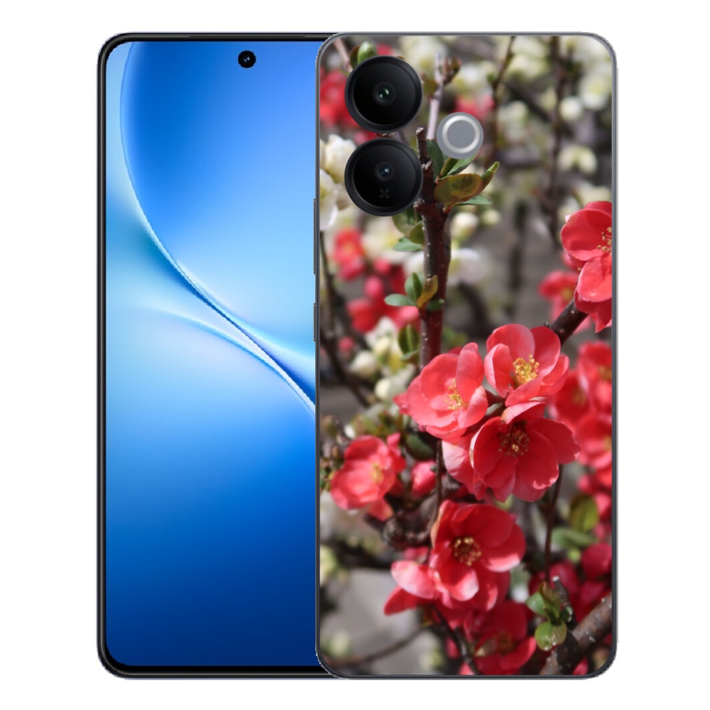 mmCase gél tok a Vivo V70 Lite 5G-hez – piros virágok
