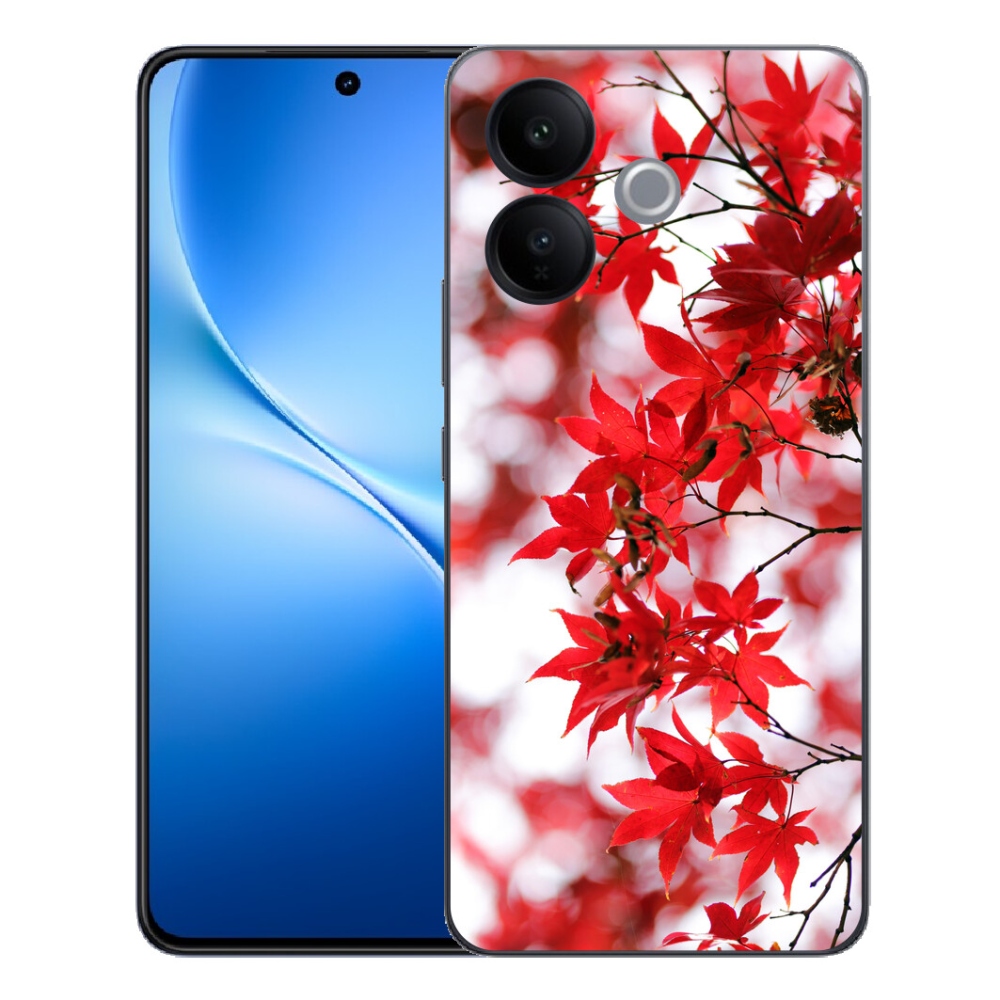 mmCase gélhuzat a Vivo V70 Lite 5G-hez – vörös levelek