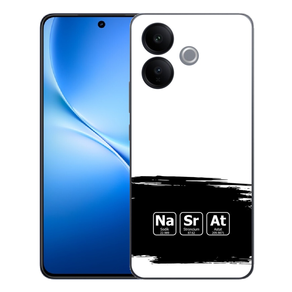 mmCase géltok a Vivo V70 Lite 5G-hez – kémiai elemek fekete-fehér háttérrel
