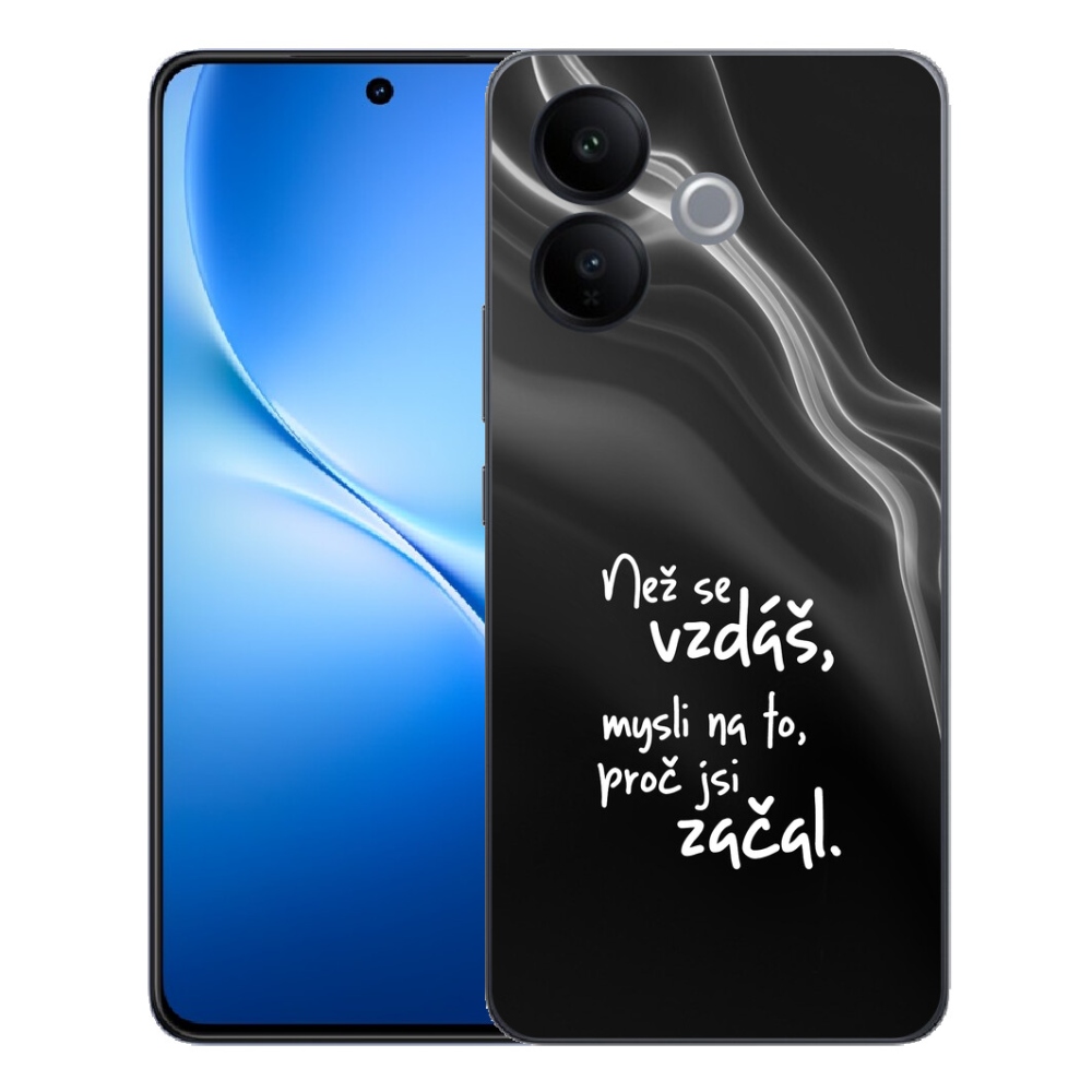 mmCase gél tok a Vivo V70 Lite 5G-hez – idézet 2, fekete háttérrel