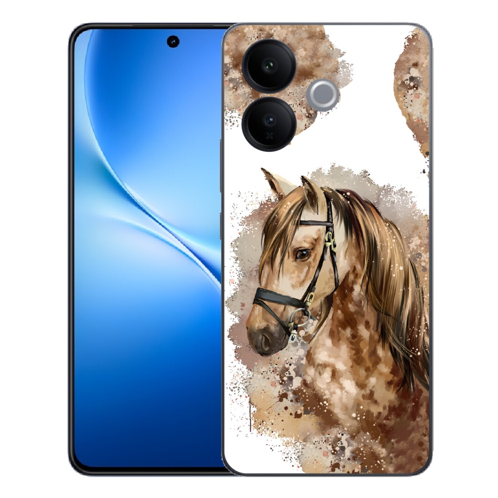 mmCase géltok a Vivo V70 Lite 5G-hez – barna, rajzolt ló