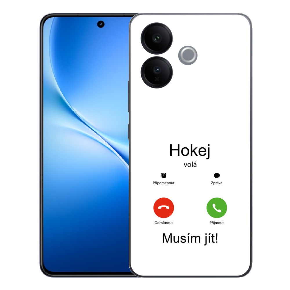 mmCase gél tok a Vivo V70 Lite 5G-hez – „Hockey Calls” fehér háttérrel