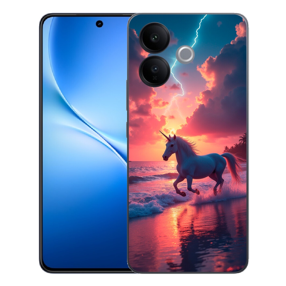 mmCase gél tok a Vivo V70 Lite 5G-hez – egyszarvú a tengerparton