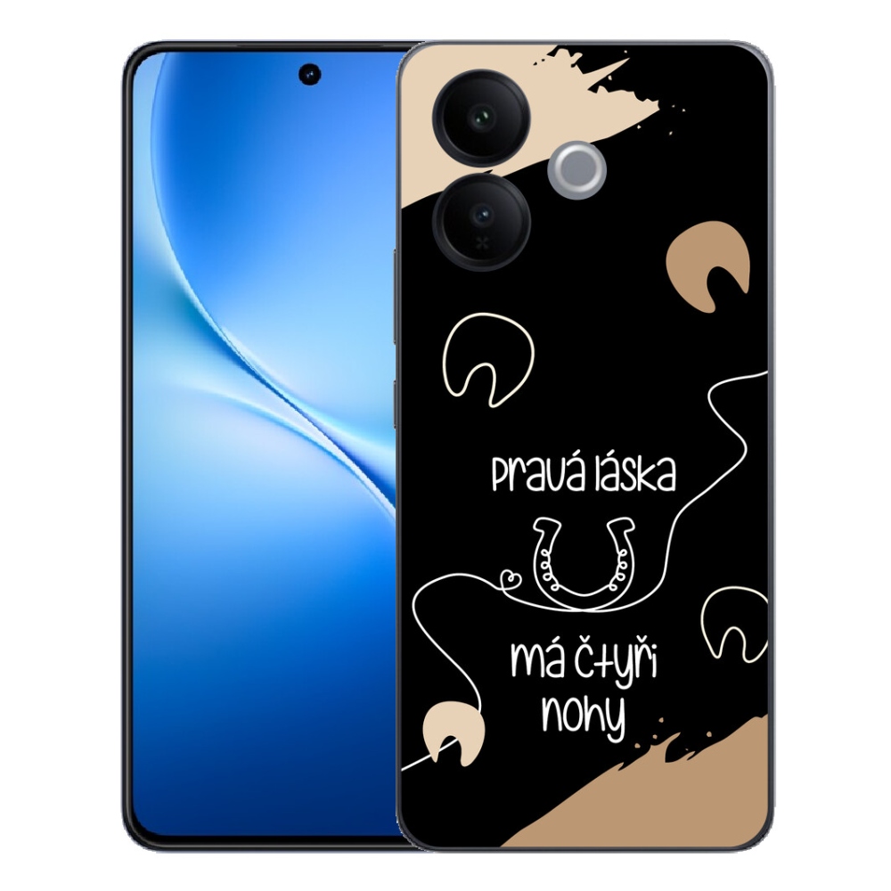 mmCase géltok a Vivo V70 Lite 5G-hez – ló motívum, fekete háttér
