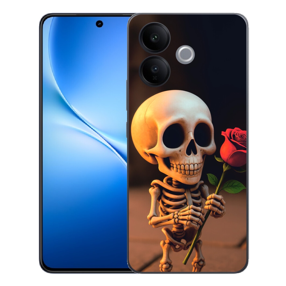 mmCase géltok a Vivo V70 Lite 5G-hez – csontváz rózsával