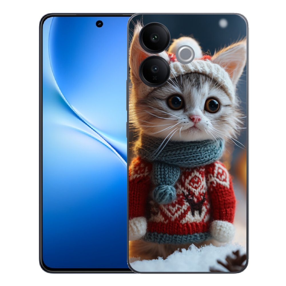 mmCase géltok a Vivo V70 Lite 5G-hez – pulóveres cica