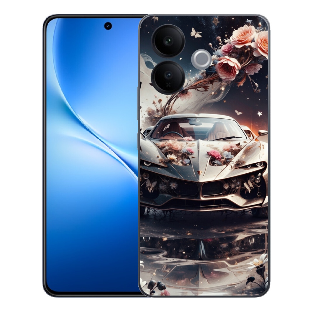 mmCase géltok a Vivo V70 Lite 5G-hez – virágos sportautó