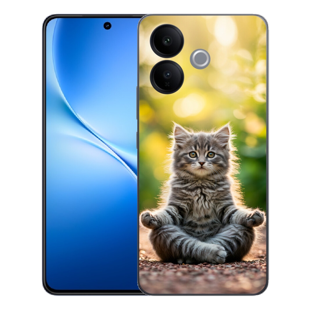 mmCase géltok a Vivo V70 Lite 5G-hez – meditáló cica