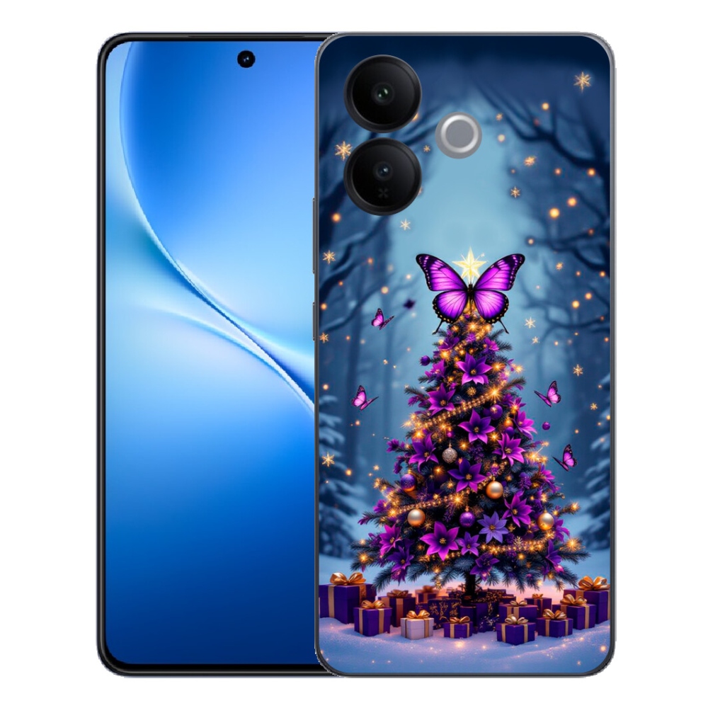 mmCase gél tok a Vivo V70 Lite 5G-hez – pillangós karácsonyfa