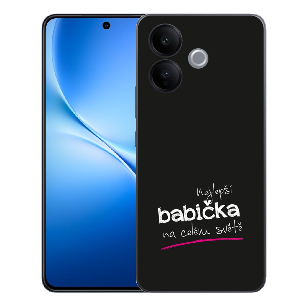 mmCase gél tok a Vivo V70 Lite 5G-hez – a legjobb nagymama 4, fekete háttérrel