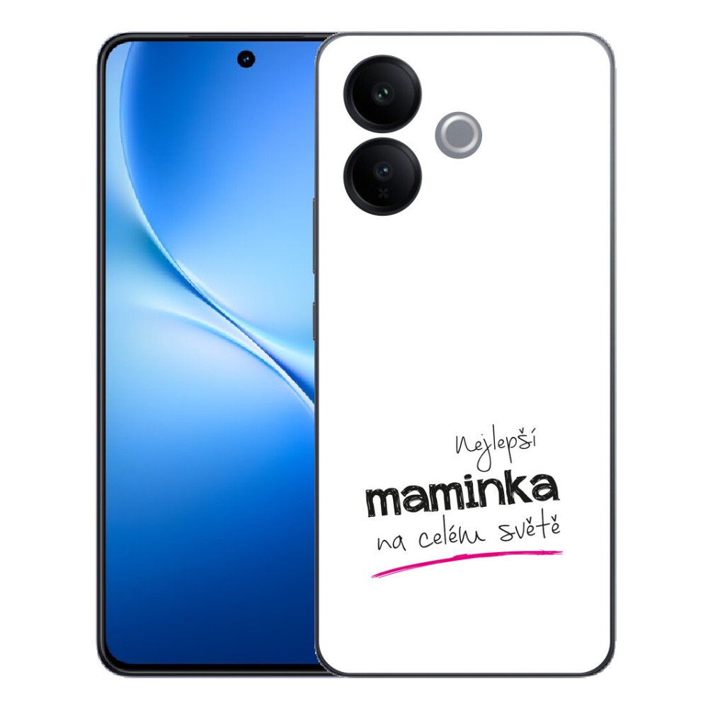 mmCase géltok a Vivo V70 Lite 5G-hez – „A legjobb anyuka” felirat, 4 fehér háttérrel