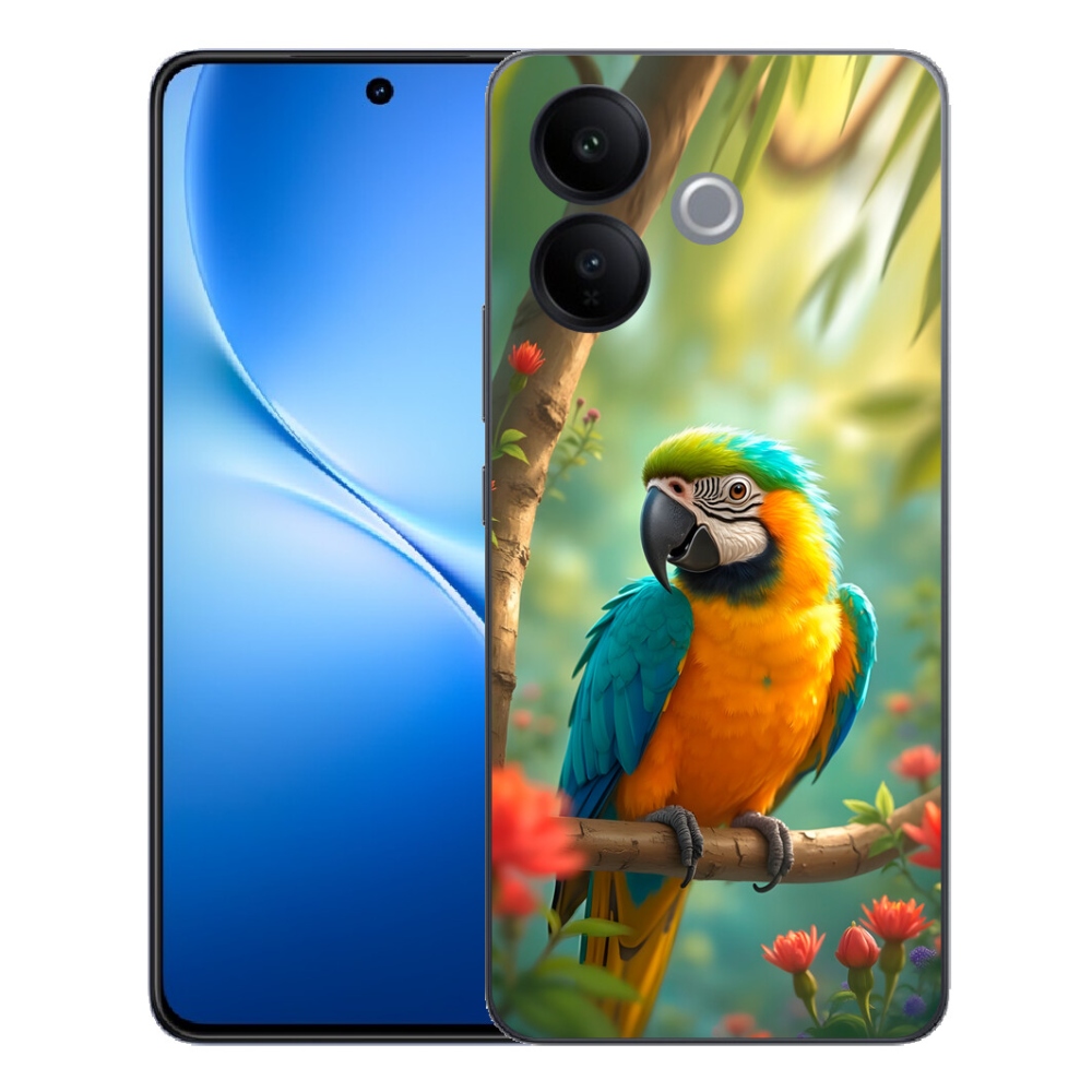 mmCase géltok a Vivo V70 Lite 5G-hez – kék-sárga ara papagáj
