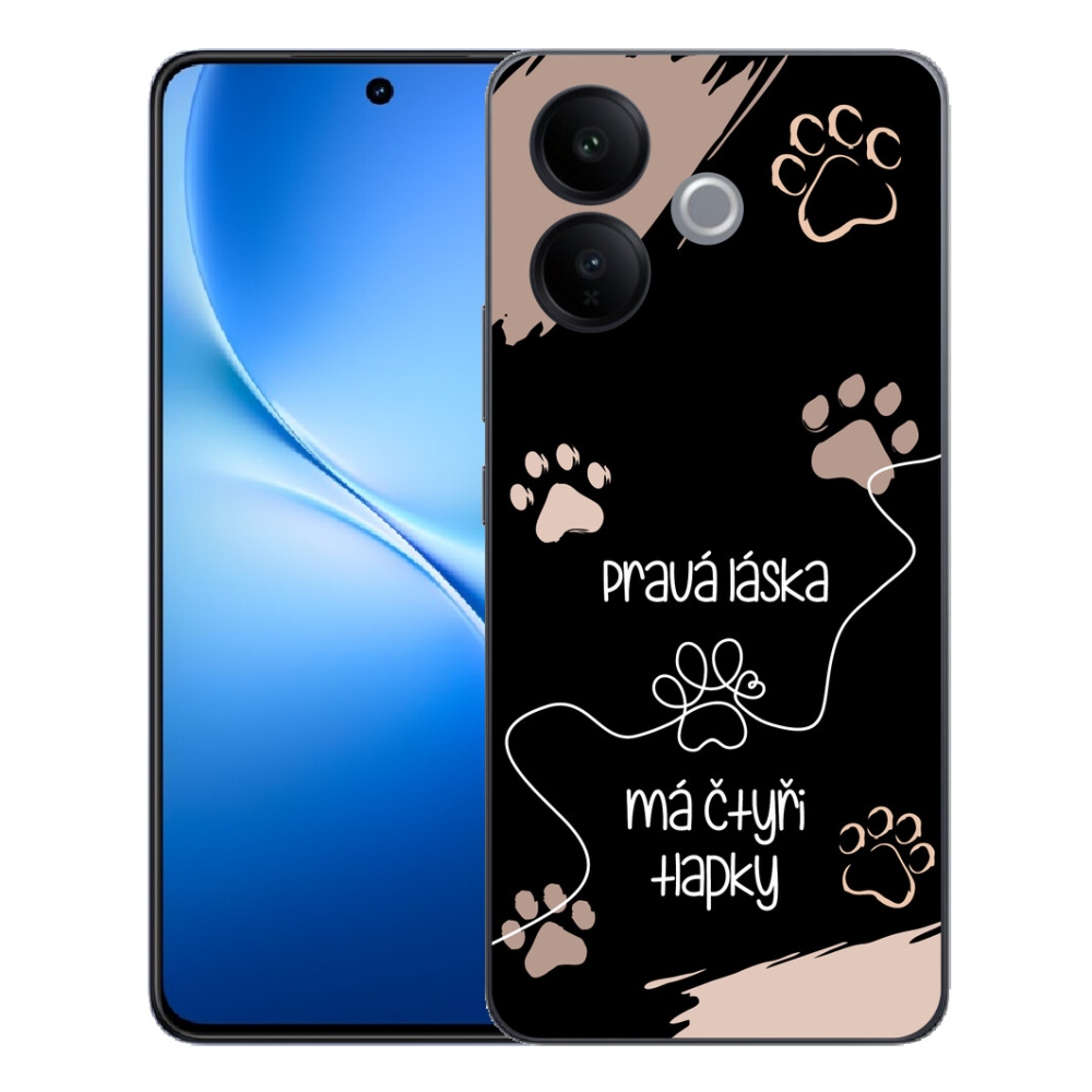 mmCase géltok a Vivo V70 Lite 5G-hez – kutyás motívum, 1. változat, fekete háttér