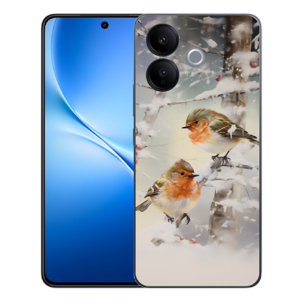 mmCase gélhuzat a Vivo V70 Lite 5G-hez – madarak télen