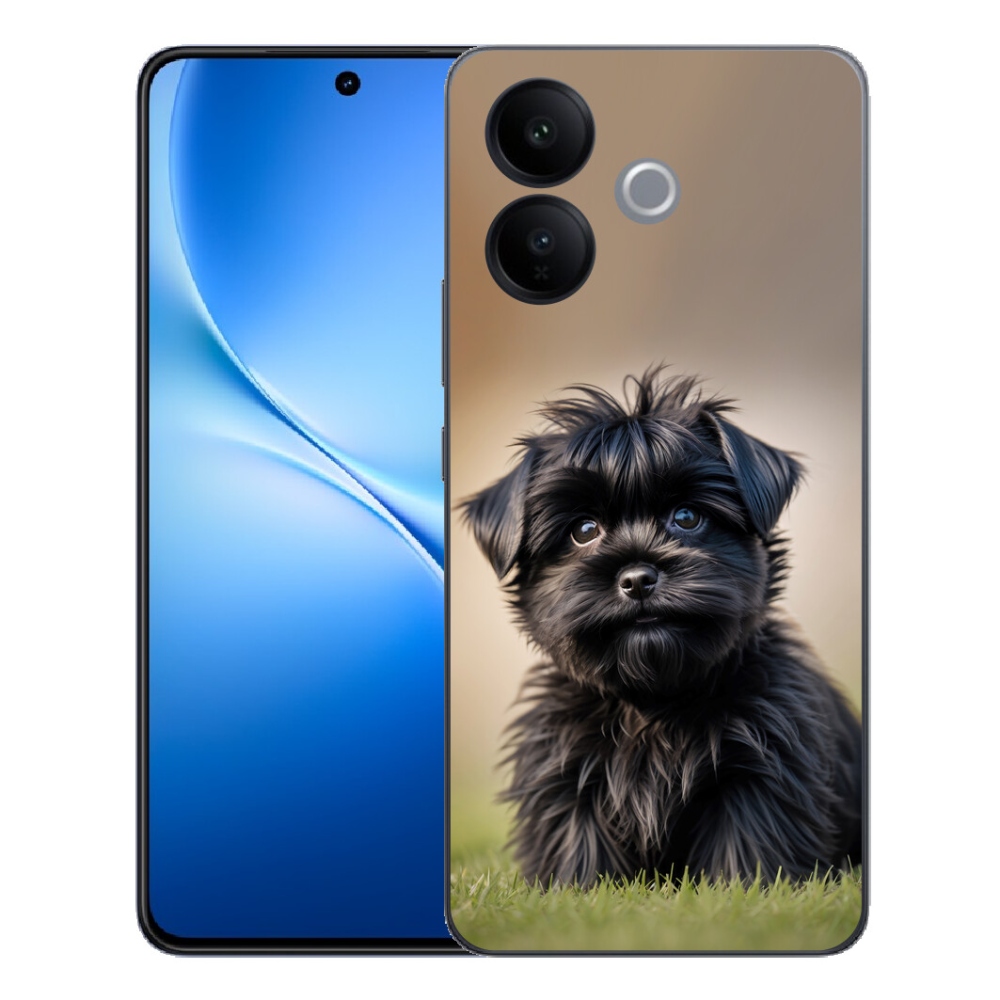 mmCase gél tok a Vivo V70 Lite 5G-hez – aranyos fekete kutyus