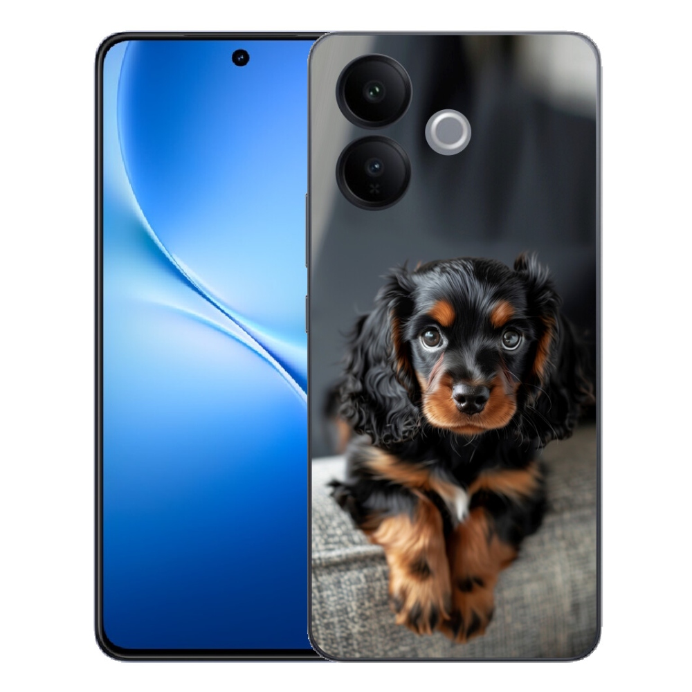 mmCase gél tok a Vivo V70 Lite 5G-hez – aranyos, hosszúszőrű tacskó
