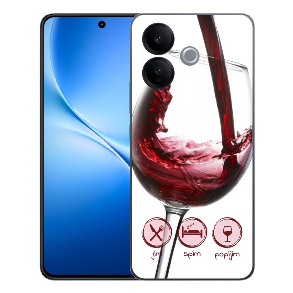 mmCase gél tok a Vivo V70 Lite 5G-hez – egy pohár vörösbor