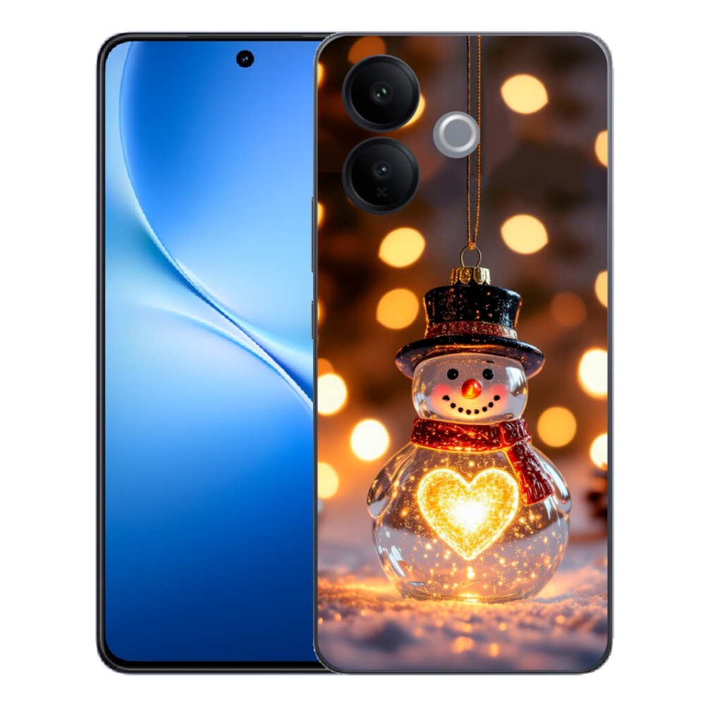mmCase gél tok a Vivo V70 Lite 5G-hez – világító karácsonyi hóember