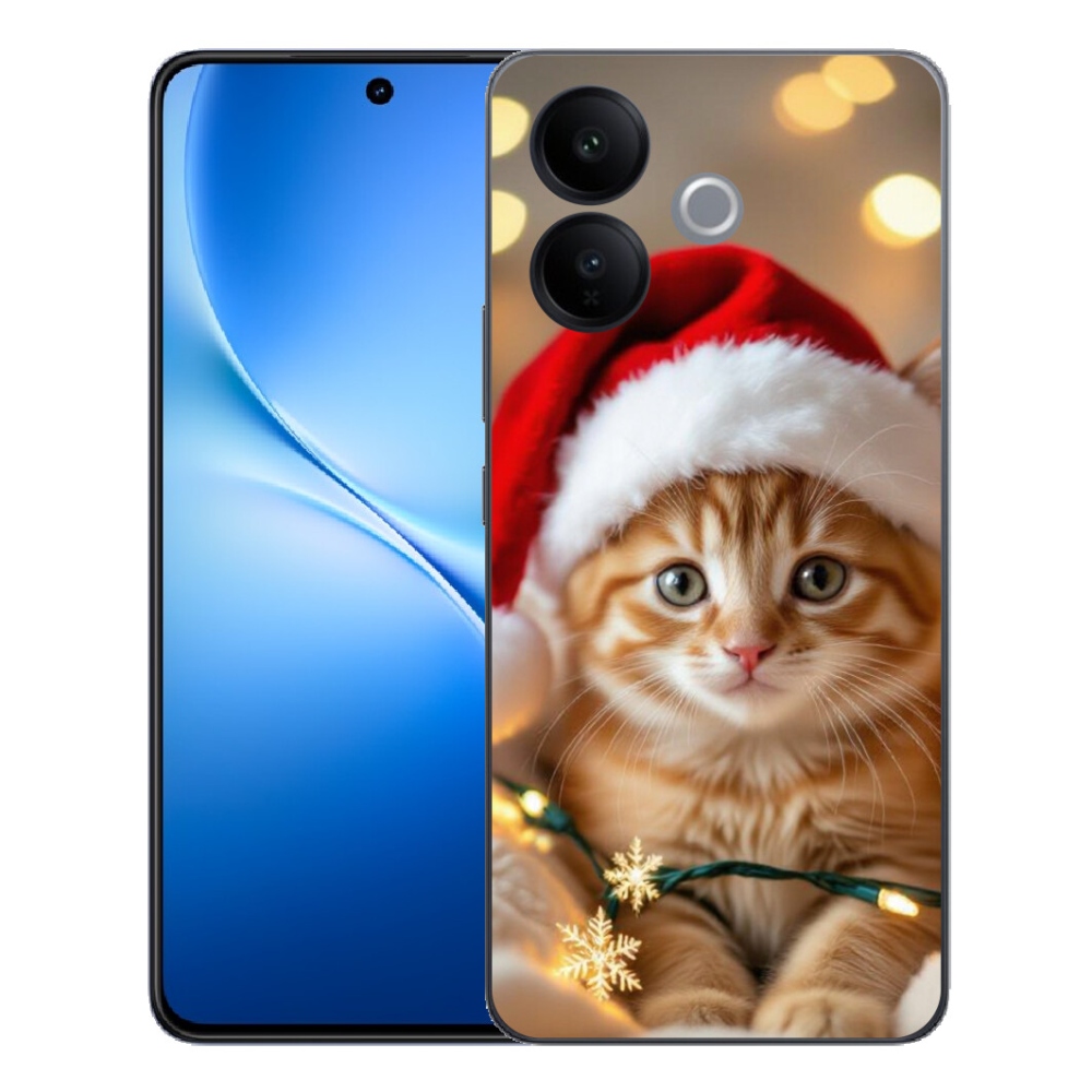 mmCase gél tok a Vivo V70 Lite 5G-hez – karácsonyi cica
