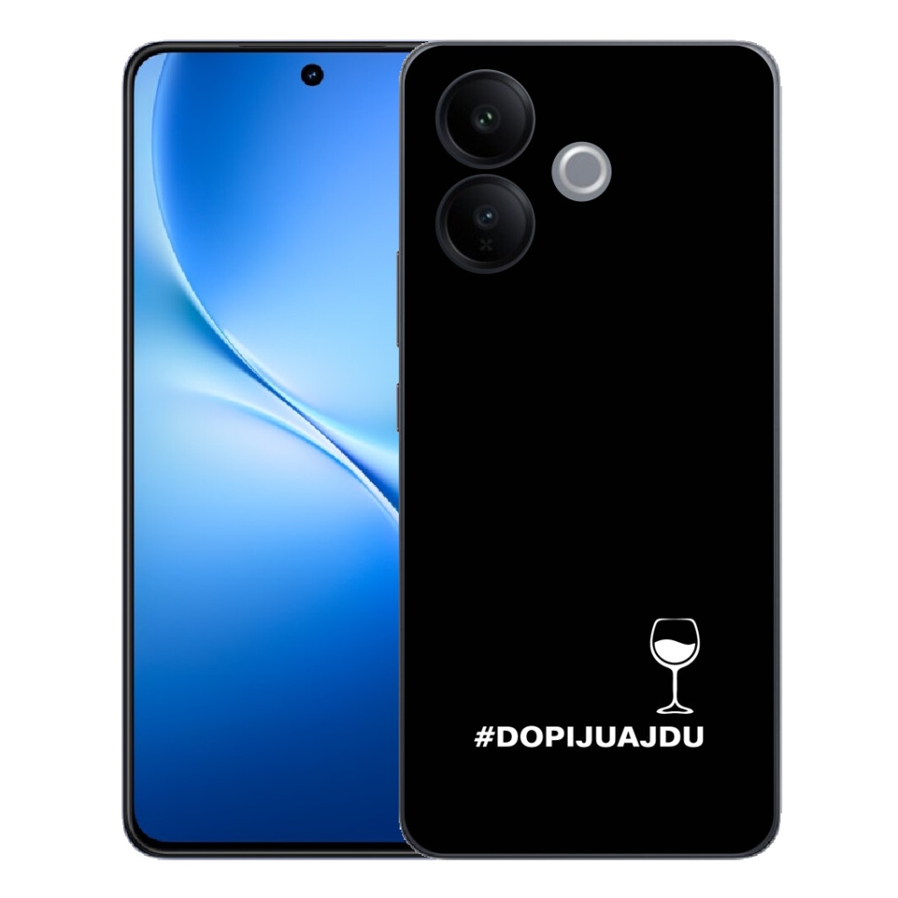 mmCase géltok a Vivo V70 Lite 5G-hez – szőlőmotívum fekete háttérrel