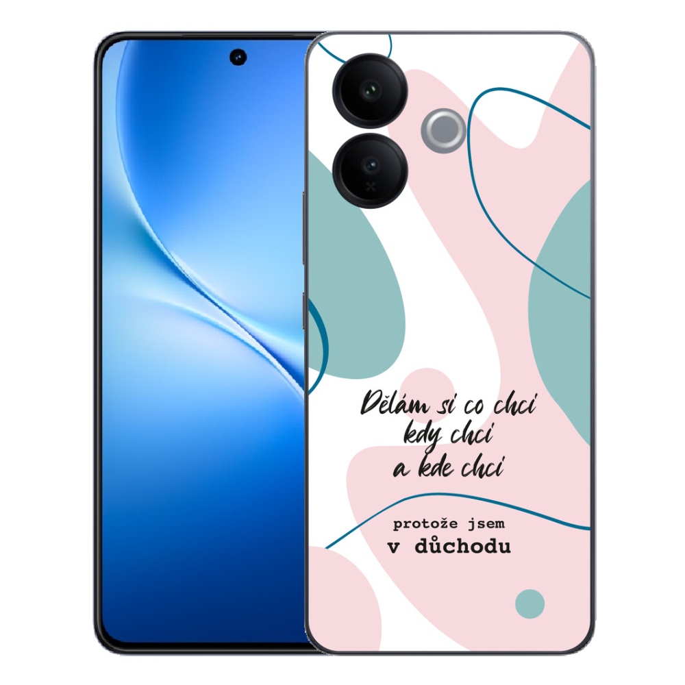 mmCase géltok a Vivo V70 Lite 5G-hez – vicces szöveg, 10 fehér háttér