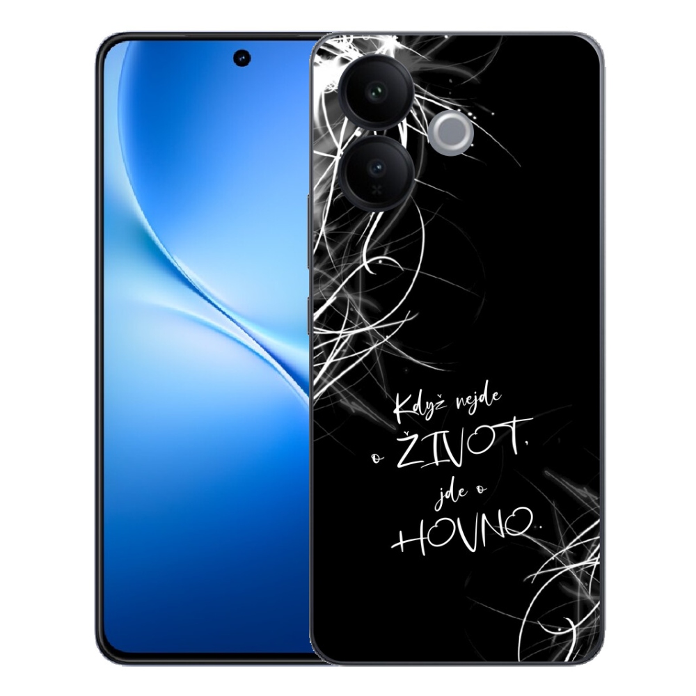 mmCase gél tok a Vivo V70 Lite 5G-hez – vicces felirat, 16, fekete háttér