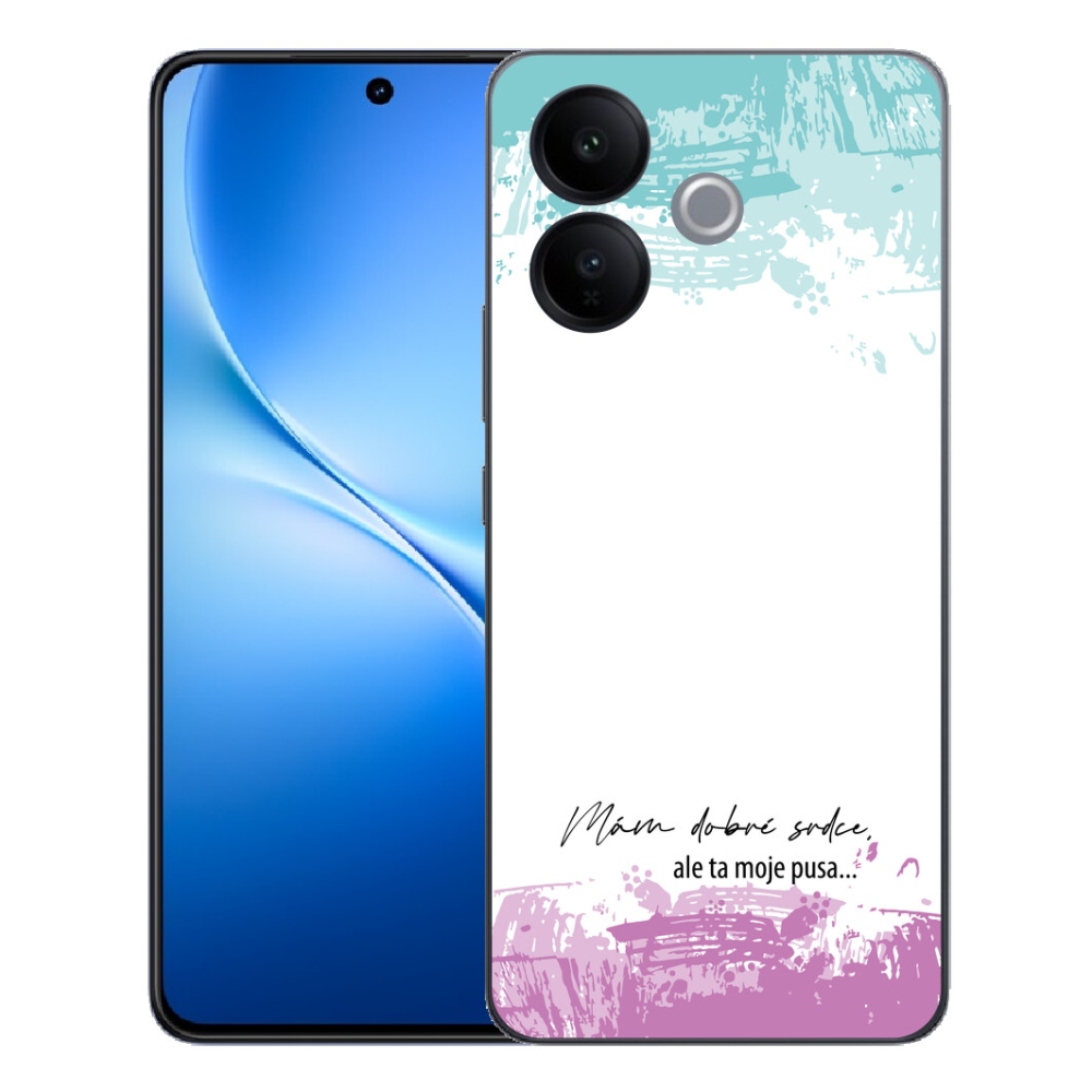 mmCase géltok a Vivo V70 Lite 5G-hez – vicces felirat, 3 fehér háttér