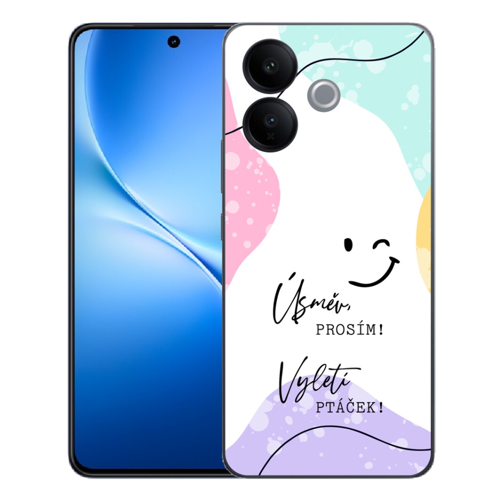 mmCase géltok a Vivo V70 Lite 5G-hez – vicces felirat, 4 fehér háttér
