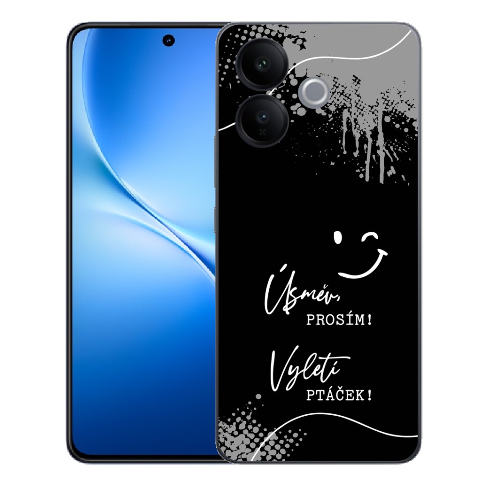 mmCase géltok a Vivo V70 Lite 5G-hez – vicces felirat, 4 fekete háttér