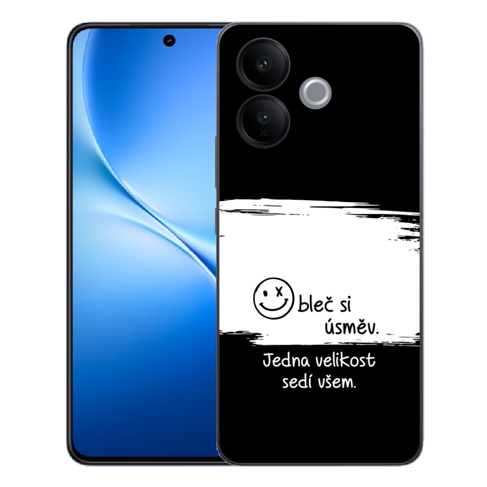 mmCase géltok a Vivo V70 Lite 5G-hez – vicces szöveg, 8 fekete-fehér háttér