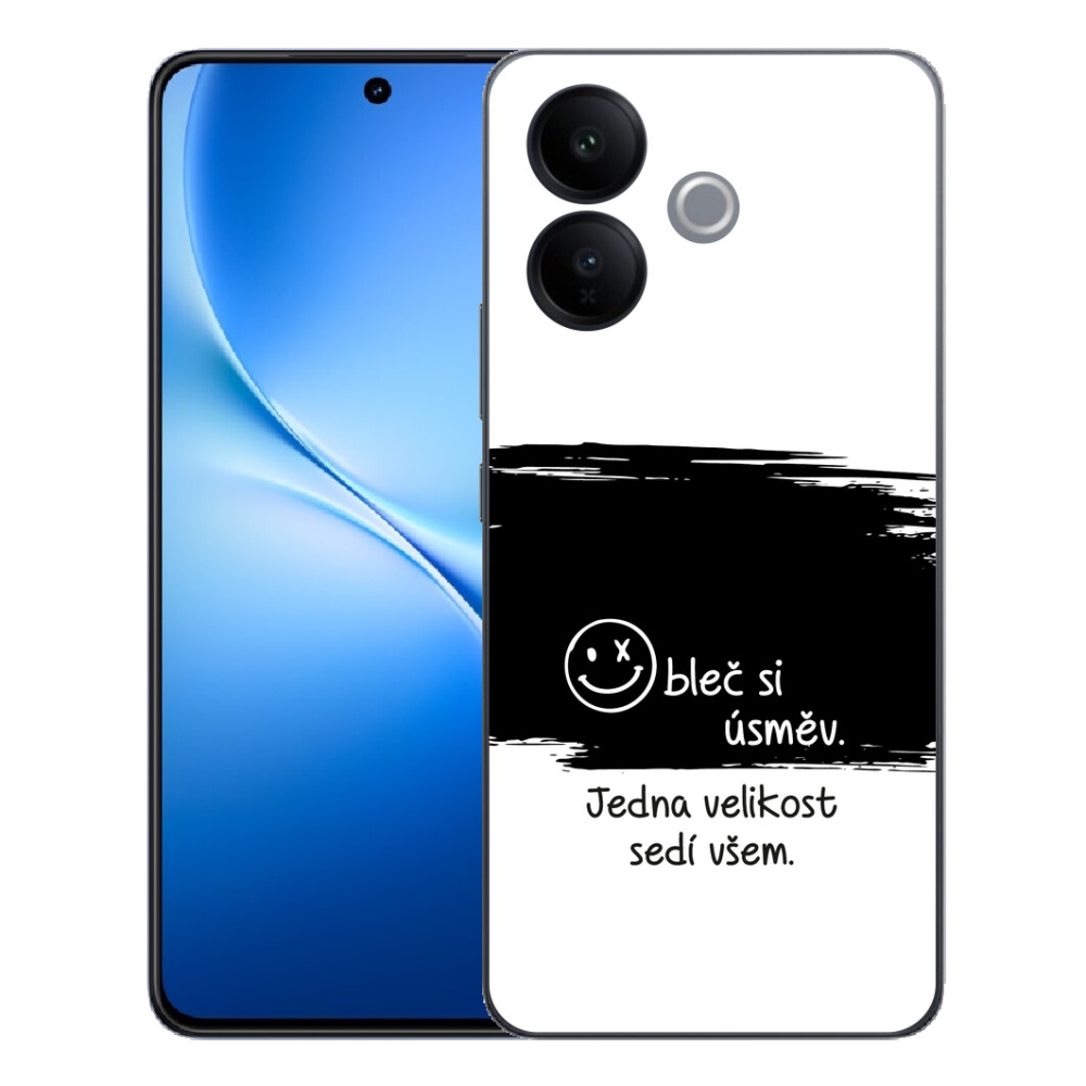 mmCase géltok a Vivo V70 Lite 5G-hez – vicces szöveg, 8 fekete-fehér háttér
