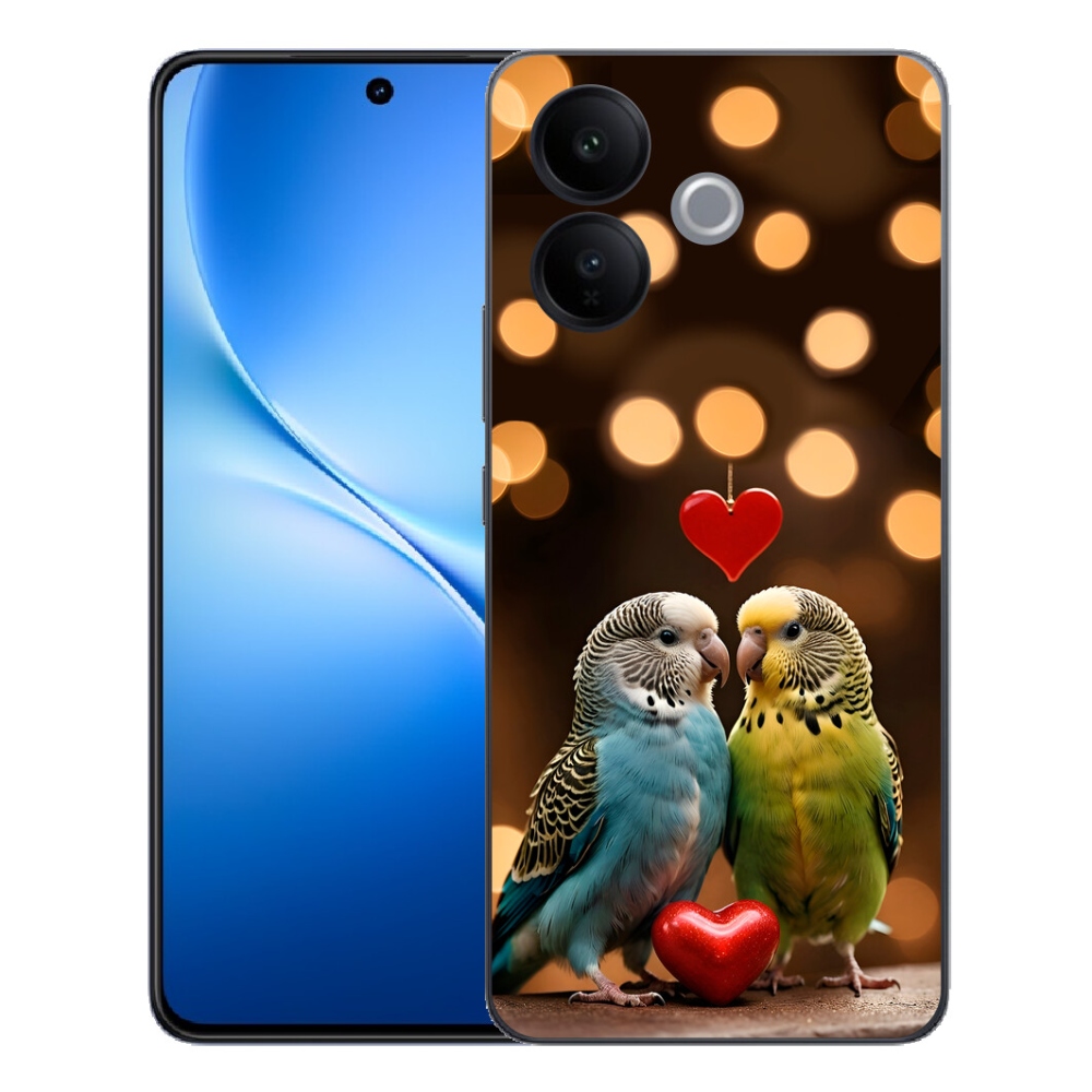 mmCase géltok a Vivo V70 Lite 5G-hez – szerelmes papagájok