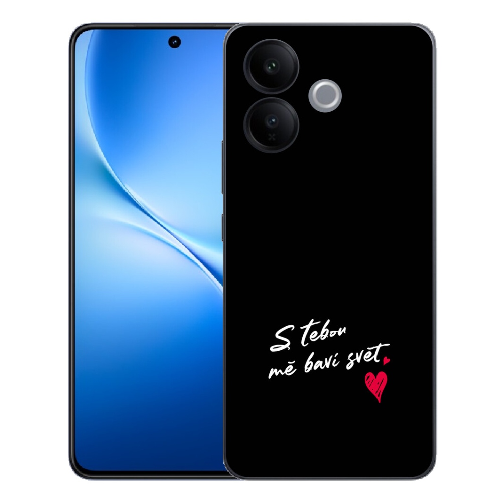 mmCase géltok a Vivo V70 Lite 5G-hez – „In Love” felirat, 1, fekete háttér