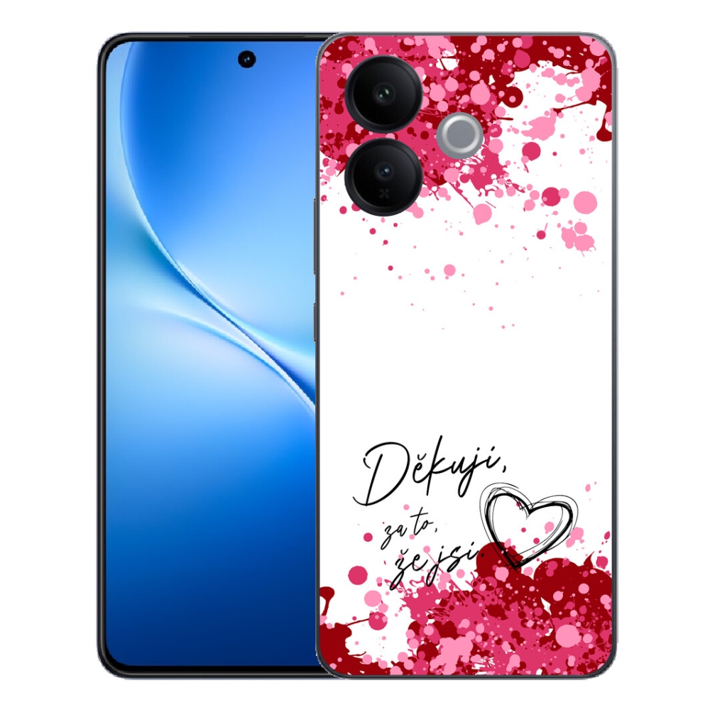 mmCase géltok a Vivo V70 Lite 5G-hez – „Szerelmes” felirat, 2 fehér háttér