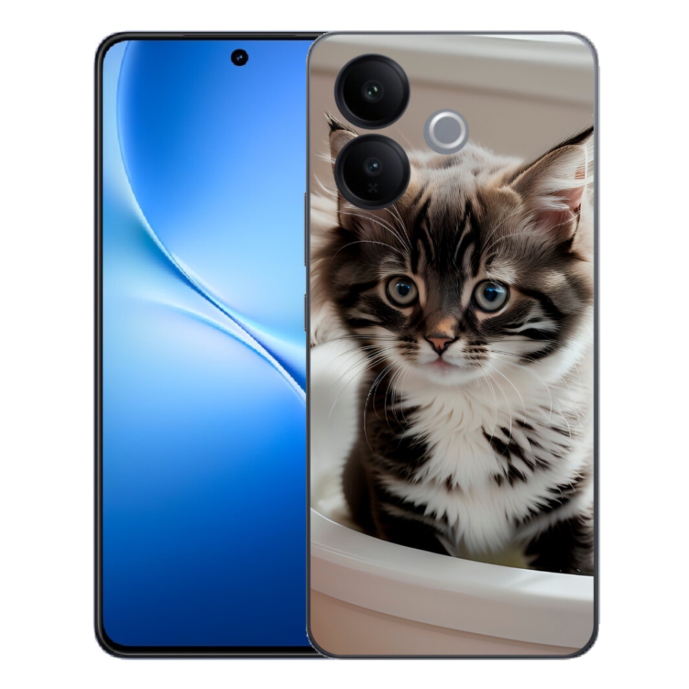 mmCase gél tok a Vivo V70 Lite 5G-hez – kíváncsi cica