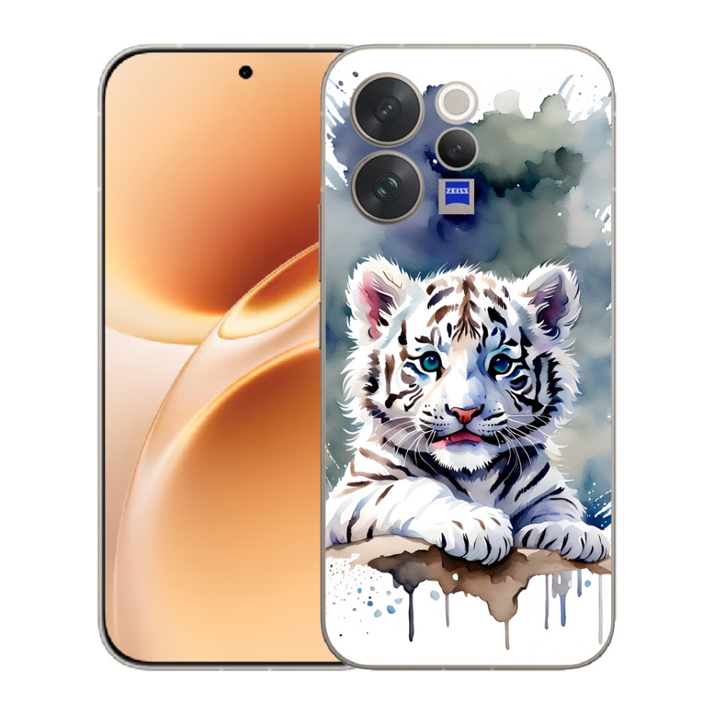mmCase géltok a Vivo V70-hez – fehér tigris kölyök