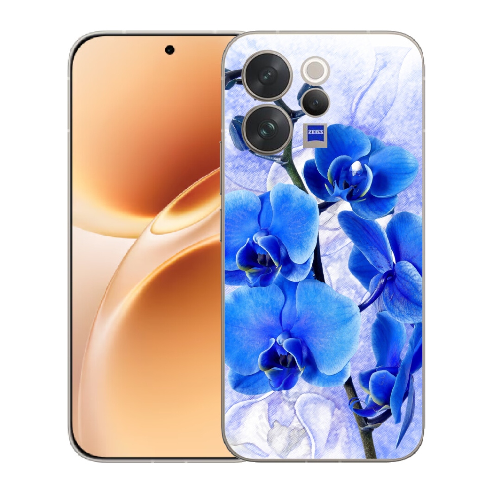 mmCase géltok a Vivo V70-hez – kék virágok