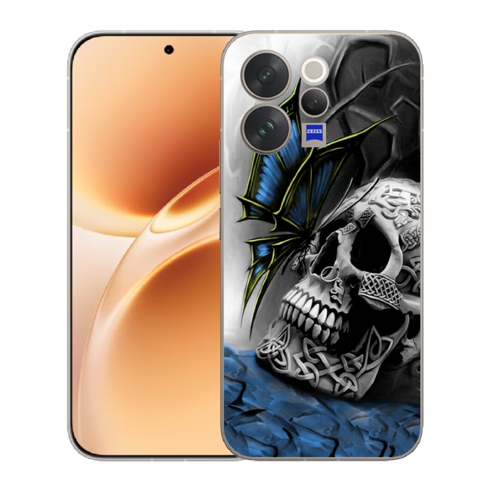 mmCase géltok a Vivo V70-hez – pillangó és koponya